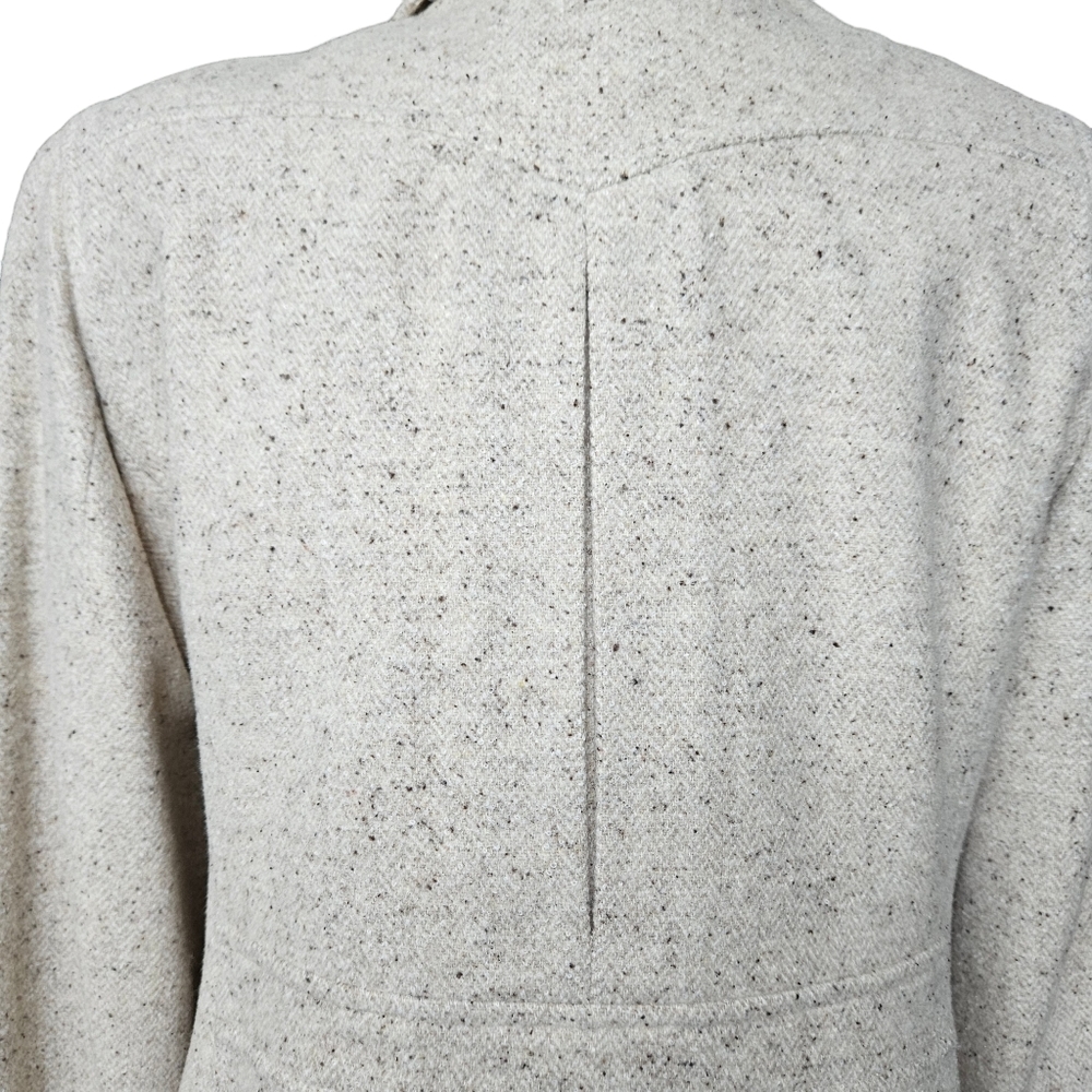 Sevil asymmetrical woolen oatmeal bomber jacket blazer fully lined size 10 - Picture 7 of 16